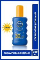 Nivea Sun 30 Faktör Tüm Ciltler İçin Nemlendirici Suya Dayanıklı Yüz ve Vücut Güneş Kremi 200 ml