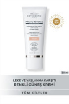 Institut Esthederm Photo Reverse Tinted Renkli 50 Faktör İçin Leke Karşıtı Nemlendirici Yaşlanma Karşıtı Suya Dayanıklı Yüz ve Vücut Güneş Kremi 50 ml