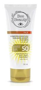 Bee Beauty Renkli 50 Faktör İçin Leke Karşıtı Nemlendirici Yaşlanma Karşıtı Suya Dayanıklı Yüz Güneş Kremi 50 ml