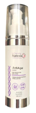 Natexia 50 Faktör İçin Leke Karşıtı Nemlendirici Yaşlanma Karşıtı Yağsız Suya Dayanıklı Yüz Güneş Kremi 100 ml