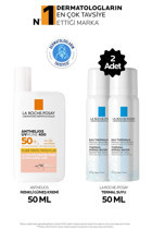 La Roche Posay Renkli 50 Faktör İçin Nemlendirici Suya Dayanıklı Yüz Güneş Kremi 2x50 ml