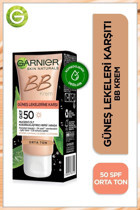 Garnier Renkli 50 Faktör Tüm Ciltler İçin Leke Karşıtı Nemlendirici Suya Dayanıklı Yüz Güneş Kremi 50 ml