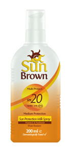 Sun Brown 20 Faktör Tüm Ciltler İçin Nemlendirici Suya Dayanıklı Yüz ve Vücut Güneş Kremi 200 ml