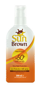 Sun Brown 50 Faktör Tüm Ciltler İçin Nemlendirici Suya Dayanıklı Yüz ve Vücut Güneş Kremi 200 ml