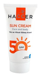 Haccer 50 Faktör İçin Nemlendirici Suya Dayanıklı Yüz ve Vücut Güneş Kremi 150 ml