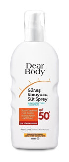 Dear Body 50 Faktör Tüm Ciltler İçin Nemlendirici Suya Dayanıklı Yüz ve Vücut Güneş Kremi 200 ml