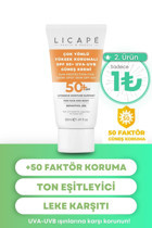 Licape 50 Faktör Tüm Ciltler İçin Nemlendirici Suya Dayanıklı Yüz Güneş Kremi 50 ml