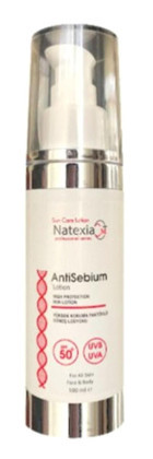 Natexia Sun Care Lotion Antisebium 50 Faktör Tüm Ciltler İçin Nemlendirici Suya Dayanıklı Yüz Güneş Kremi 100 ml