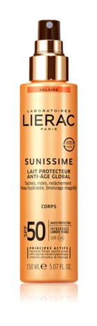Lierac Sunissime Energizing Protective Milk 50 Faktör Tüm Ciltler İçin Nemlendirici Suya Dayanıklı Vücut Güneş Sütü 150 ml