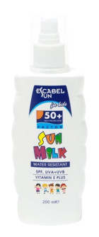 Escabel Sun Sun 50 Faktör Tüm Ciltler İçin Nemlendirici Suya Dayanıklı Yüz ve Vücut Güneş Sütü 200 ml