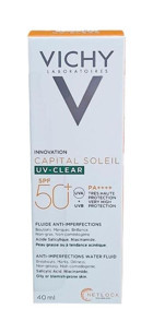 Vichy Capital Soleil 50 Faktör Yağlı Ciltler İçin Nemlendirici Aydınlatıcı Suya Dayanıklı Yüz Güneş Kremi 40 ml