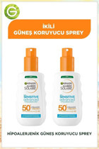 Garnier Ambre Solaire Sensitive Advanced 50 Faktör İçin Nemlendirici Suya Dayanıklı Yüz ve Vücut Güneş Kremi 2x150 ml