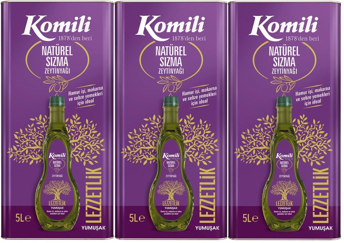 Komili Lezzetlik Teneke Sızma Zeytinyağı 3x5 lt
