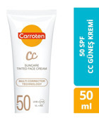 Carroten Renkli 50 Faktör Tüm Ciltler İçin Leke Karşıtı Ton Eşitleyici Kapatıcılı Suya Dayanıklı Yüz Güneş Kremi 50 ml