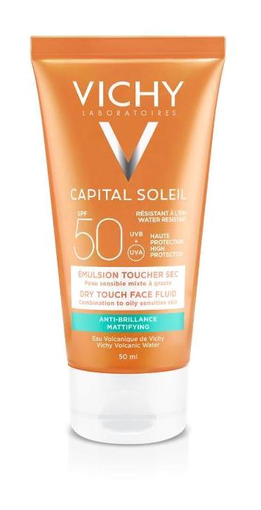 Vichy Ideal Soleil Renksiz 50 Faktör Karma Ciltler-Yağlı Ciltler İçin Nemlendirici Yaşlanma Karşıtı Yüz Güneş Kremi 50 ml
