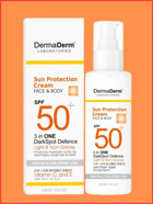 Dermaderm Renksiz 50 Faktör Tüm Ciltler İçin Leke Karşıtı Nemlendirici Yaşlanma Karşıtı Yağsız Suya Dayanıklı Yüz ve Vücut Güneş Kremi 100 ml