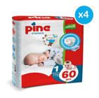 Pine Classic Yenidoğan 1 Numara Organik Cırtlı Bebek Bezi 240 Adet