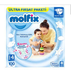 Molfix Ultra Fırsat 4 Numara Organik Bantlı Bebek Bezi 100 Adet