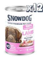 Snow Dog Super Premium Kuzu Yaş Köpek Maması 12 x 400 gr 12'li