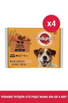 Pedigree Karışık Çeşitler Karışık Yaş Köpek Maması 400 gr 4'lü