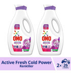 Omo Active Fresh Cold Power 52 Yıkama Renkliler İçin Sıvı Deterjan 2x1.69 lt