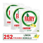 Fairy Hepsi Bir Arada Limon Kokulu Tablet Bulaşık Makinesi Deterjanı 252 Adet