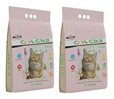 Cat City Bebek Pudrası Kokulu Topaklanan İnce Taneli Bentonit Kedi Kumu 2x10 lt