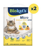 Biokat's Micro Bianco Fresh Extra Topaklanan İnce Taneli Bentonit Kedi Kumu 2x6 lt