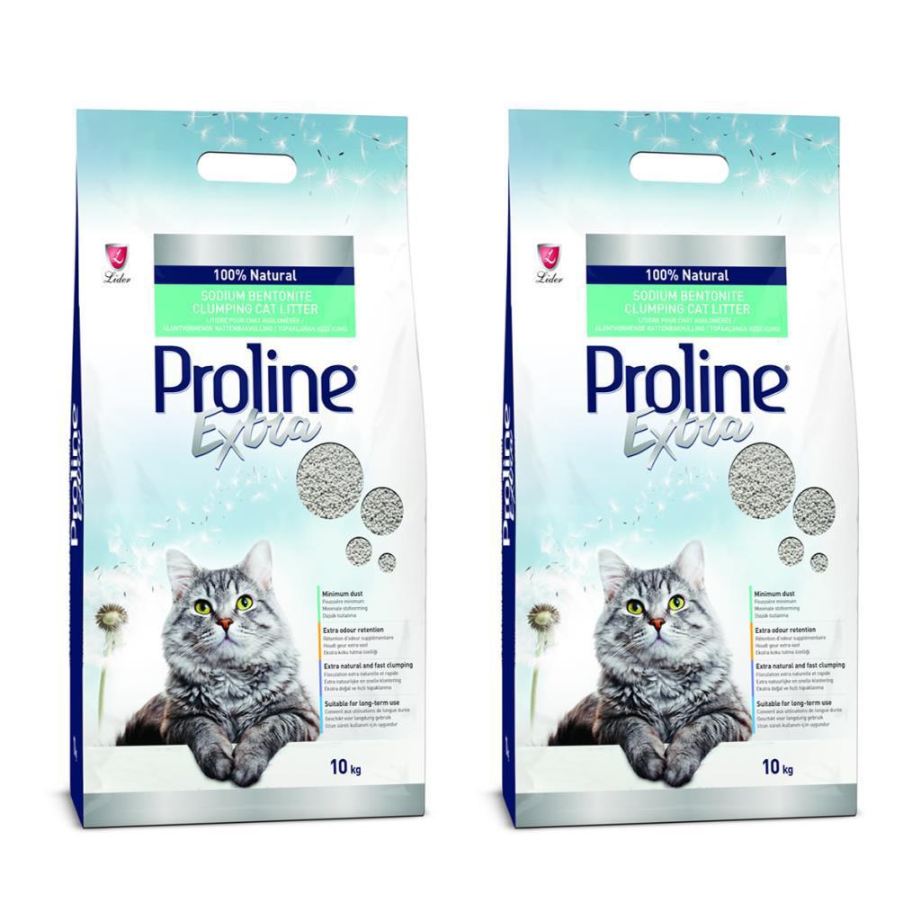 Proline Ekstra Topaklanan İnce Taneli Bentonit Kedi Kumu 2x10 lt