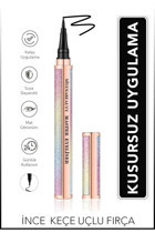 Niyena Beauty Suya Dayanıklı Mat Pastel Siyah İnce Uçlu Keçe Kalem Eyeliner