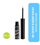 Nyx Makeup Wear Suya Dayanıklı Mat Pastel Siyah Kalıcı İnce Uçlu Kıl Fırça Likit Eyeliner