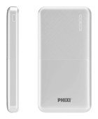 Phixi Force P18 10000 mAh Hızlı Şarj Micro Type C - USB Powerbank Beyaz