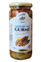 Alan Zeytinleri Akdeniz Mix Tuzlu Yeşil Zeytin Kavanoz 450 gr
