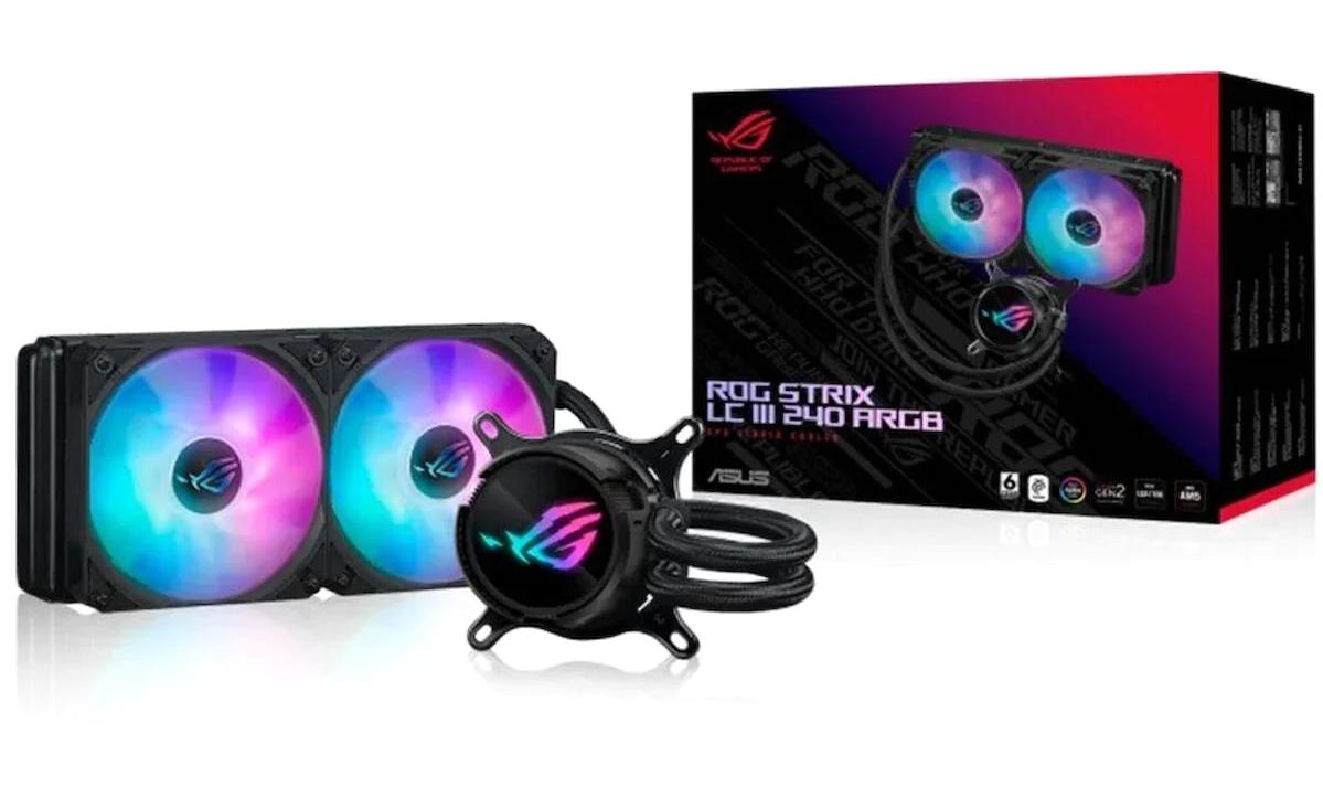 Asus Rog Strix Lc Iıı 240 mm Sessiz 4 Pin 2 Fanlı Sıvı Soğutmalı RGB Masaüstü İşlemci Soğutucu