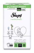 Sleepy Natural 6 Numara Organik Cırtlı Bebek Bezi 46 Adet