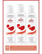 Watsons So Sexy Pudrasız Sprey Kadın Deodorant 3x150 ml