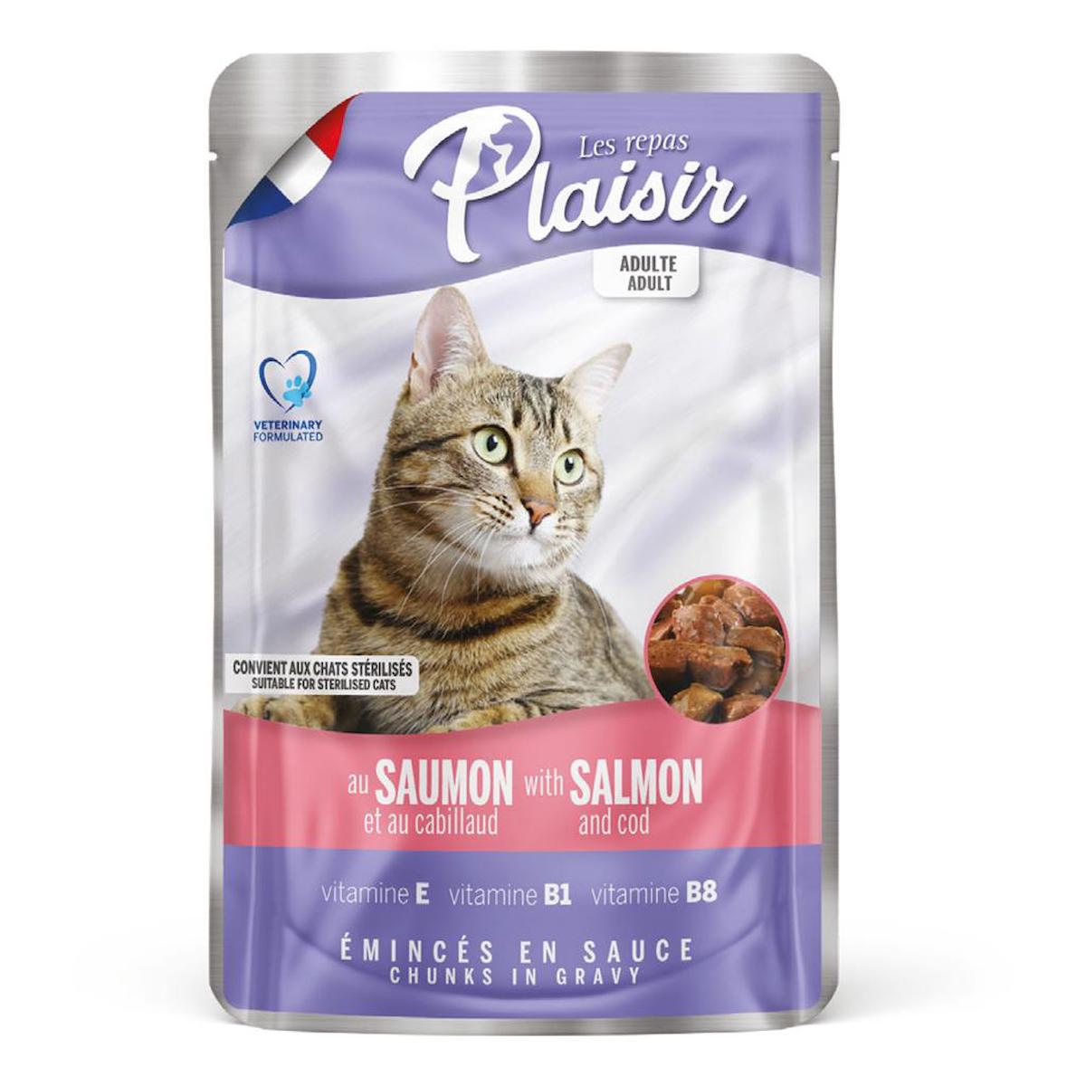 Plaisir Morina Balığı Soslu Yetişkin Yaş Kedi Maması 22x100 gr