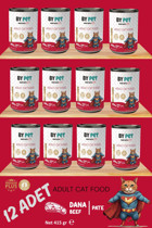 Bypet Dana Eti Yetişkin Yaş Kedi Maması 12x415 gr