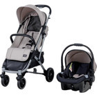 Prego Covi Plus Çift Yönlü Katlanabilir Tek Elle Kapanan Travel Sistem Kabin Tipi Bebek Arabası Bej