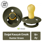 Bibs Colour 18 Ay+ Delikli Ortodontik Damaklı Kauçuk Emzik Koyu Yeşil