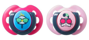 Tommee Tippee Tippee 2X Fun 0-6 Ay Yenidoğan Kiraz Uçlu Damaklı Kauçuk Emzik Çok Renkli