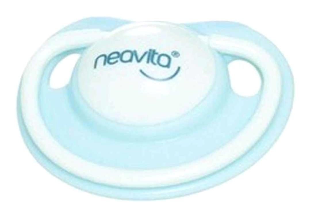 Neavita 3 Ay+ Ortodontik Kiraz Uçlu Damaklı Silikon Emzik Mavi
