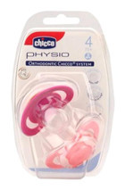Chicco Physioring 4 Ay+ Ortodontik Yenidoğan Kiraz Uçlu Silikon Emzik Pembe