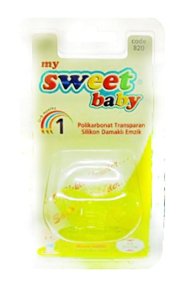 Sweet Baby 0-6 Ay Yenidoğan Kiraz Uçlu Silikon Emzik Sarı