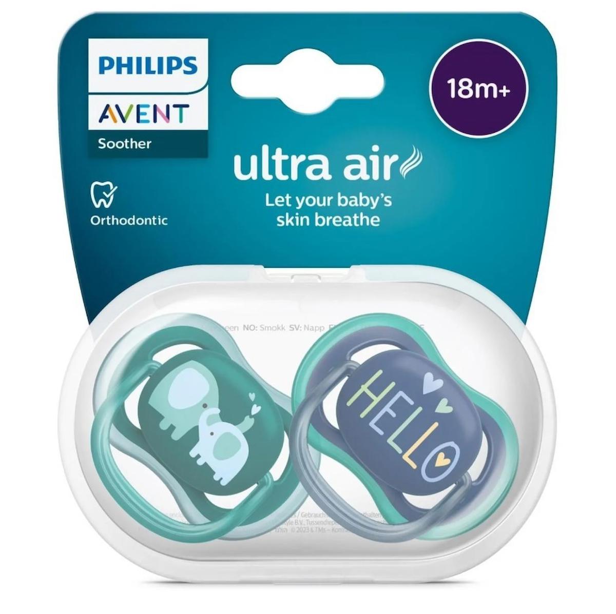 Philips Avent Avent Ultra Air SCF349 18 Ay+ Ortodontik Damaklı Silikon Emzik Çok Renkli