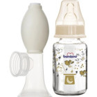 Bambino Silikon Yenidoğan Yavaş Akışlı 0-6 Ay Desenli Krem Biberon 125 ml