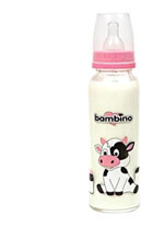 Bambino Silikon Yenidoğan 0+ Ay Desenli Pembe Biberon 125 ml