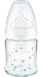 Nuk First Choice Silikon Desenli Mavi Biberon 120 ml