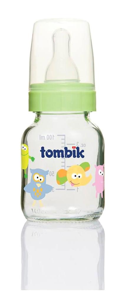 Tombik Silikon Yenidoğan Yavaş Akışlı 0+ Ay Desenli Yeşil Biberon 100 ml