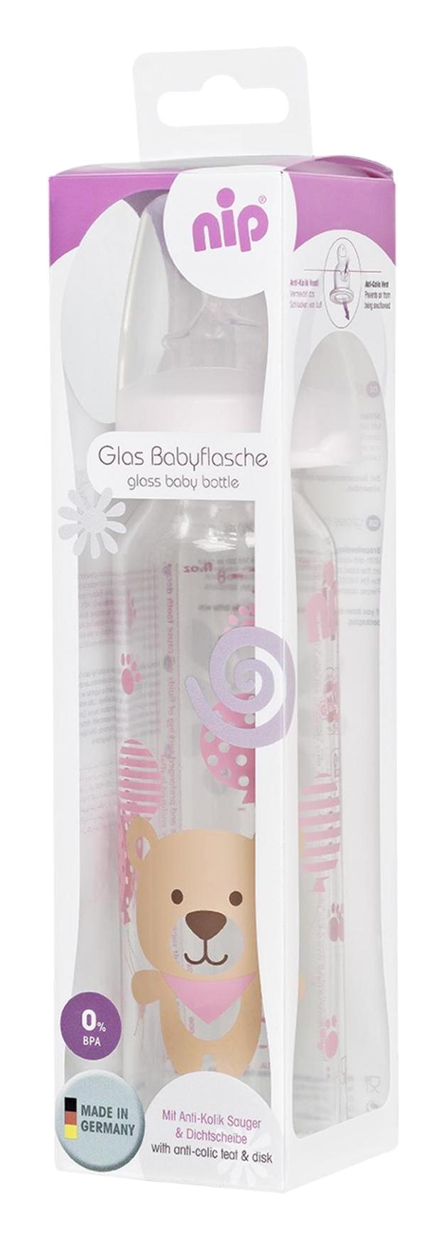 Nip Silikon Gaz Yapmayan Antikolik Yenidoğan Yavaş Akışlı 0+ Ay Desenli Beyaz Biberon 250 ml